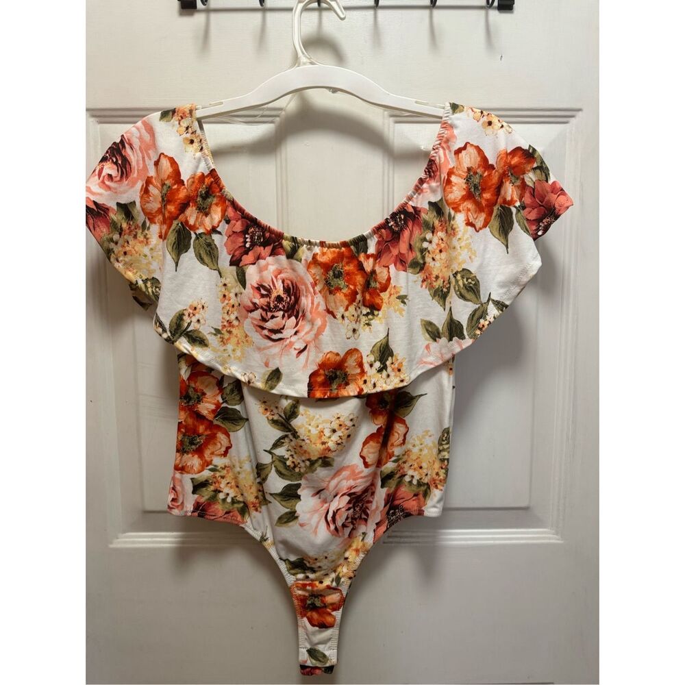 Floral Off The Shoulder Bodysuit Top